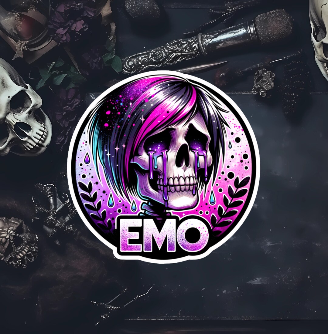 Emo Skelly Sticker: Pastel Goth Laptop Decal - Etsy