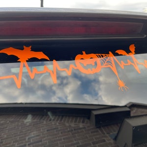 Halloween Heartbeat Vinyl Decal, Halloween Gift, Birthday Gift, Holiday,  Car sticker,  Window decorations