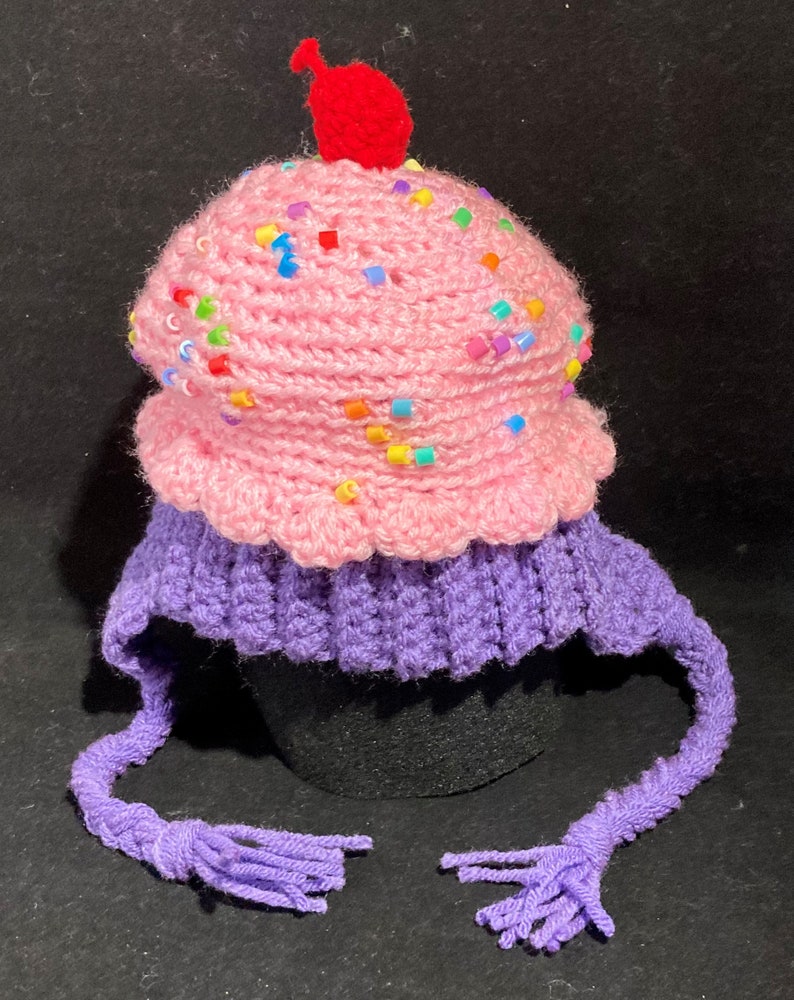 Hand Crocheted Cupcake Hat Girls Cupcake Hat Handmade Etsy