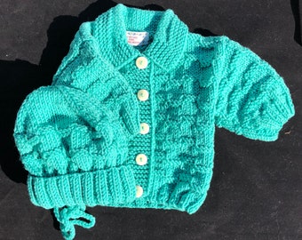 Handmade | Hand Crocheted Set | Sweater & Hat Set | Baby Shower Gift | Welcome Home Baby Gift| Baby Boy | 3 - 6 months | ON SALE