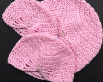 Hand Crochet Hats |Tiny Heart | Hand Crocheted | Welcome Home Baby Gift | Baby Shower Gift | Baby Girl Hats