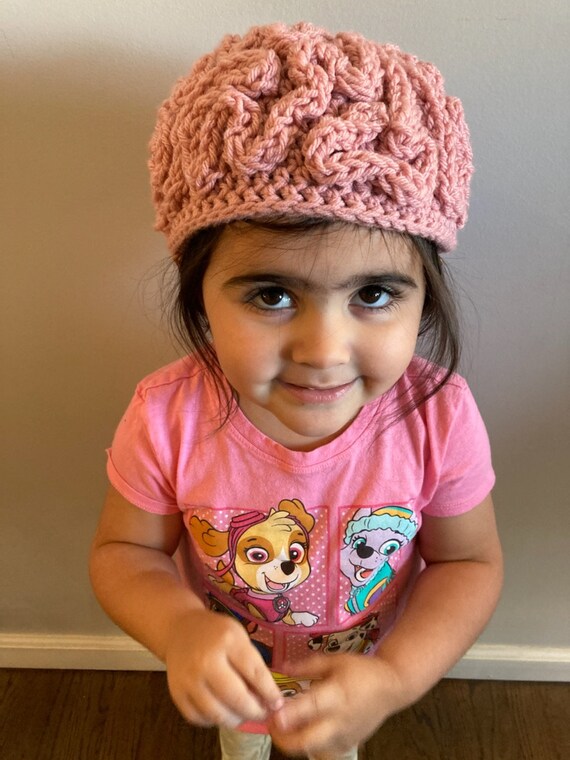 Hand Crocheted Brain Hat 1 2 Year Old Beanie Winter Hat Fun