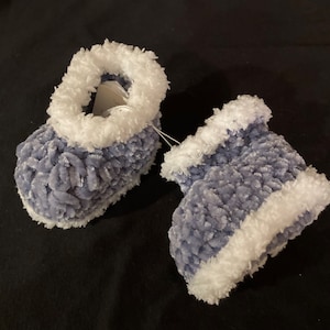 Hand Crocheted LIL Hugs Baby Booties Baby Slippers Newborn 6 month Baby Shoes Baby Girl Baby Boy Baby Gift Assorted Colors Periwinkle