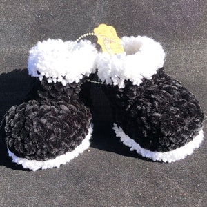 Hand Crocheted LIL Hugs Baby Booties Baby Slippers Newborn 6 month Baby Shoes Baby Girl Baby Boy Baby Gift Assorted Colors Black