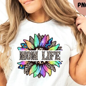Mom Life Leopard Bloemen PNG