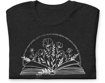 pretty girls read smut tshirt, distressed graphic tee, bookish gift, spicy book gift, smut lover, dark romance, good girl, eviecreative
