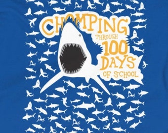 Chomping through 100 days | SVG FILE ONLY Layered for Download | Toddler/Kid size shirt 10&quot;x11&quot; setup