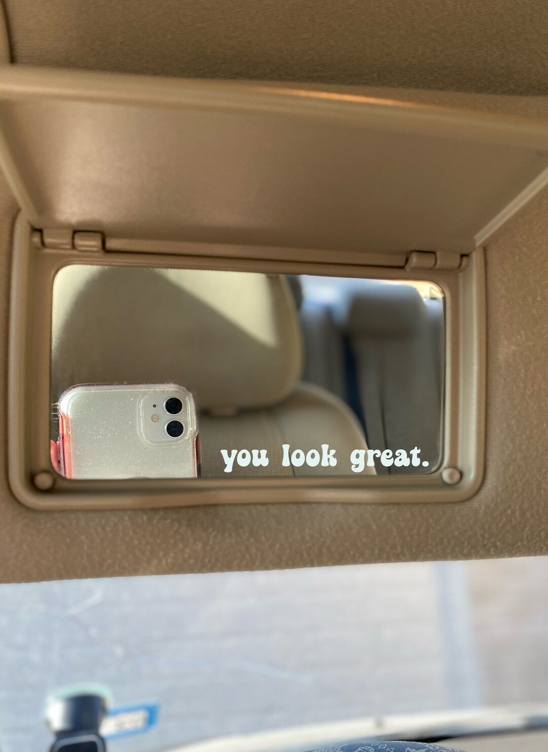 You Look Great Car Mirror Decal, Rear View Mirror Sticker, Car Decal Sticker, Affirmation Car