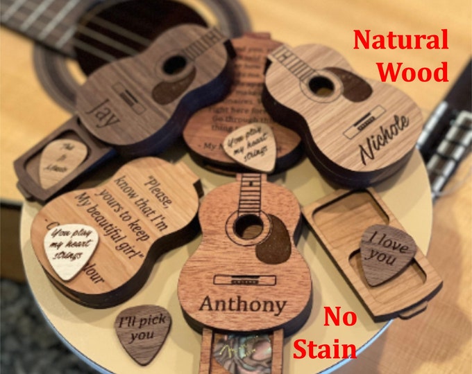 Personalized Guitar Pick Holder, Guitar Pick Case, Guitar Accessory, Free Engraving, Christmas, Stocking Stuffer, Gifts for musicians, pick