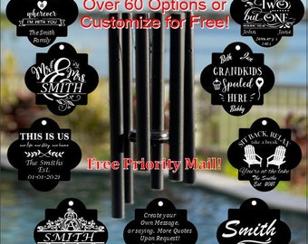 House Warming Gift, Wedding Gift, Retirement Wind Chimes, Wind Chimes,  Personalized Wind Chime, Custom Wind Chime, Housewarming Gift