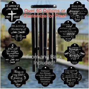 Memorial Wind Chime Personalized Wind Chime Custom Wind Chime Remembrance Gifts In Loving Memory 32 or 35 Customize Your Own image 1