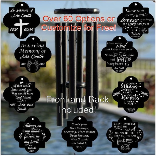 Memorial Wind Chime, Condolences Gift, Personalized Wind Chime, Sympathy Wind Chime, Remembrance Gifts, Bereavement Gift , Custom Wind Chime