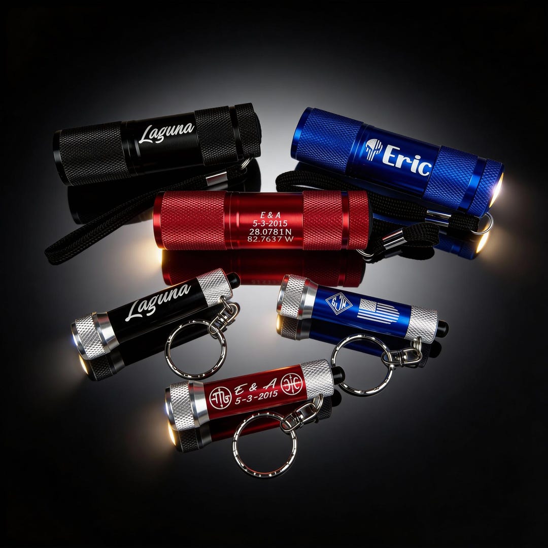 Personalized Mini LED Flashlight, Custom Engraved Keychain Flashlight ...