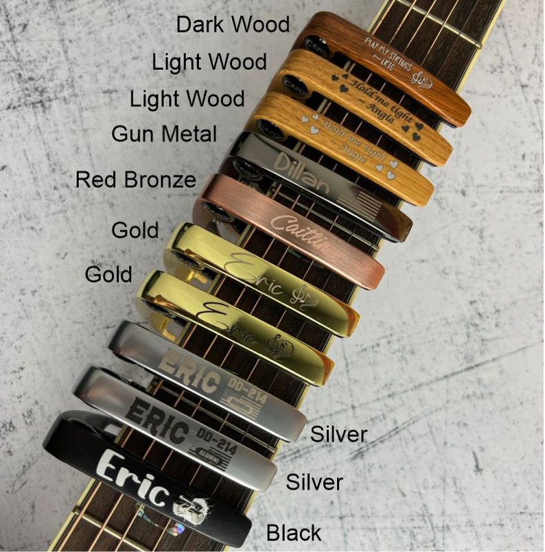 Personalized Guitar Capo Guitar Gift Custom Capo Musician Etsy