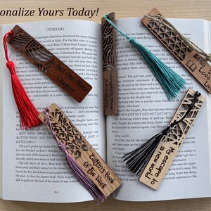 Personalized Wood Bookmarks, Custom Bookmark, Choice of design all natural wood, Father's Day Gift, Mother's  Day Gift, Holiday Gifts