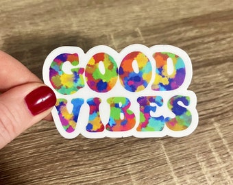 GOOD VIBES Sticker, Vinyl Sticker, Waterproof Sticker, Waterbottle Sticker, Laptop Sticker, Positive Stickers, Affirmation Stickers