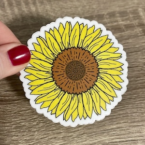 Sticker tournesol, Sticker vinyle, Sticker imperméable, Sticker pour ordinateur portable, Sticker bouteille d'eau, Sticker Hydroflask