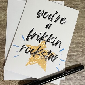 Je bent een Frikkin Rockstar-wenskaart, kerstkaart, Rockstar-geschenk, grappige wenskaart, Rockstar-kaart, grappige kerstkaart