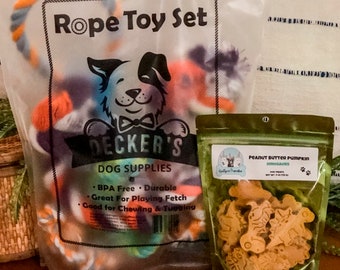 Rope Toy Set and Bag of Dog Treats