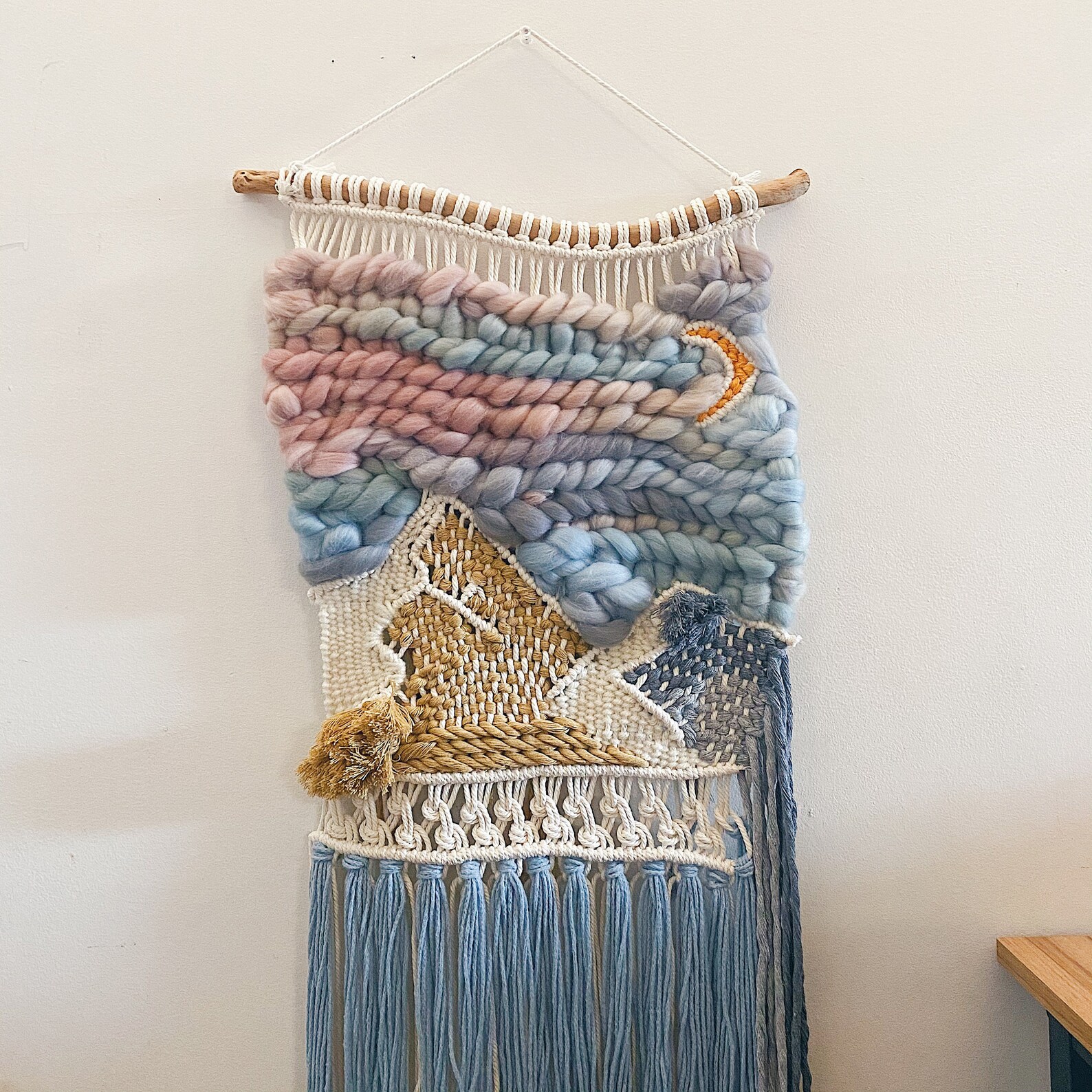 Macrame mountain wall hanging Macrame Weave Wall Hanging Etsy