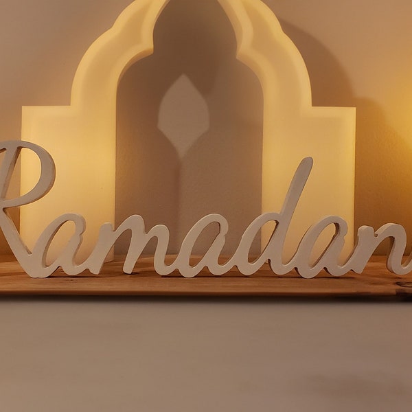 Table sign for Ramadan, Wood Ramadan Sign, Ramadan Decoration, Eid Decoration, Ramadan, Custom Name Sign,3D Name Sign, Standing Name Sign
