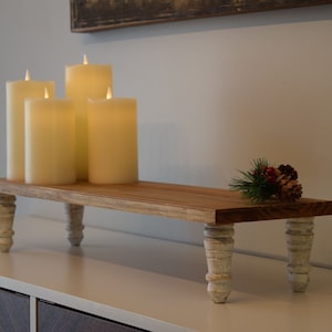 Farmhouse Pedestal Riser: Rustic Wooden Display Stand