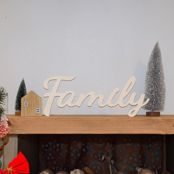 Family Sign, Freestanding Family Sign, Family Signs Wall Decor, Wood Sign, Family Decor, Family Word Sign, Gift for Family, Wood Words