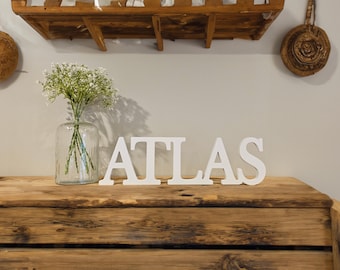 Freestanding Wooden Name Sign: Personalized Nursery Decor