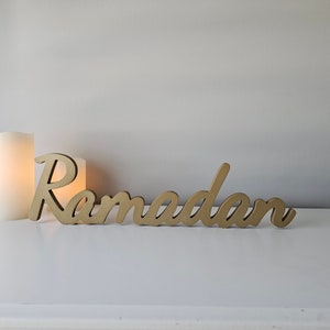 Table sign for Ramadan, Wood Ramadan Sign, Ramadan Decoration, Eid Decoration, Ramadan, Custom Name Sign,3D Name Sign, Standing Name Sign