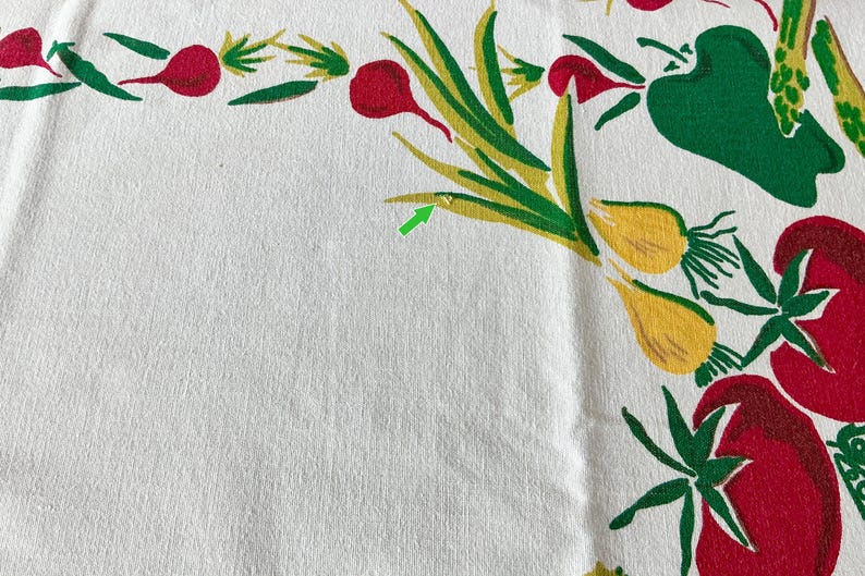 Vintage Simtex Vegetable Tablecloth Garden Veggies Dramatic Colors Mid ...