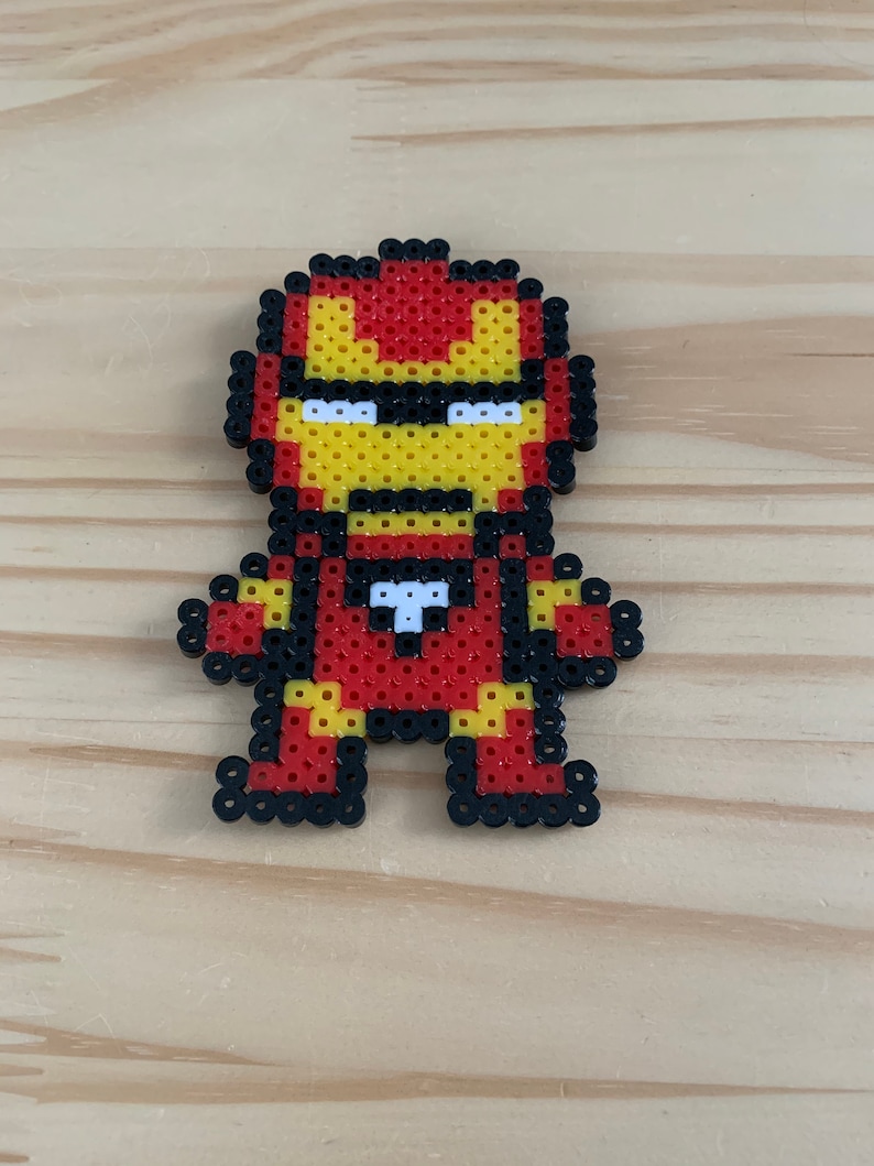 Marvel Inspired Iron Man Perler Bead Figure Etsy