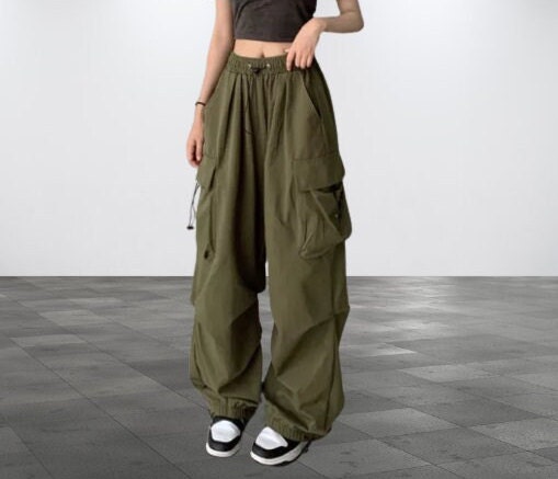 Summer Pants Wide Leg for Kids Girls 7-16 Years Old Casual Ice Silk Cargo Pants  Trousers Elasticated Waist Loose Pants 4 Pocket Cargo Baggy Pants New Pants  Aesthetic Korean Style130-160CM