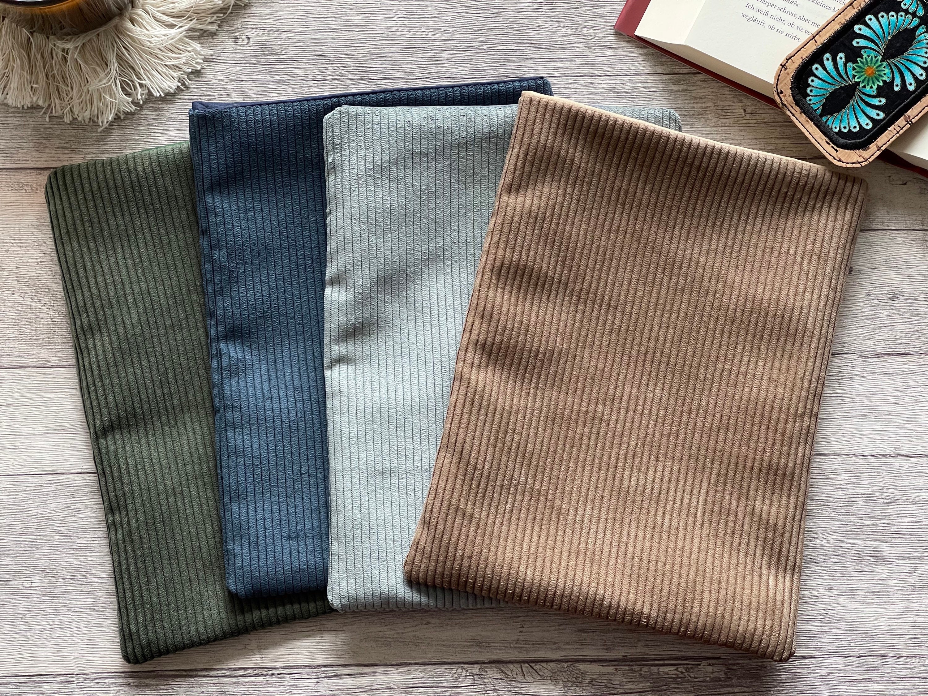 Corduroy book cover | Gift for bookworms | Booksleeve book cover | Cover for iPad journal planner tablet notebook