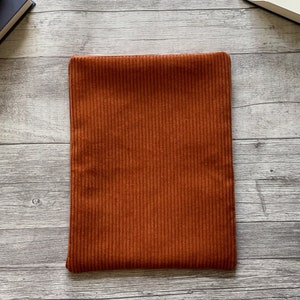 Couverture de livre en velours côtelé lecture agréable Sac de livre de couverture de livre Booksleeve Étui pour iPad Journal Planner Tablet Notebook Orange