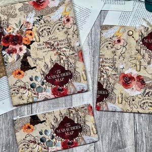 Buchhülle Buchtasche Geschenk Booksleeve | Karte Rumtreiber Magie  Buchumschlag Hülle für iPad Journal Planer Tablet |