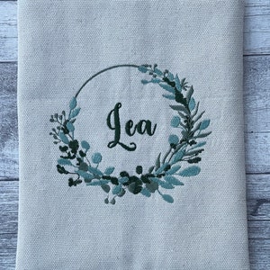 Desired name your name individual Embroidered book cover Book bag booksleeve bookcover Case for iPad Journal Planner Tablet image 2