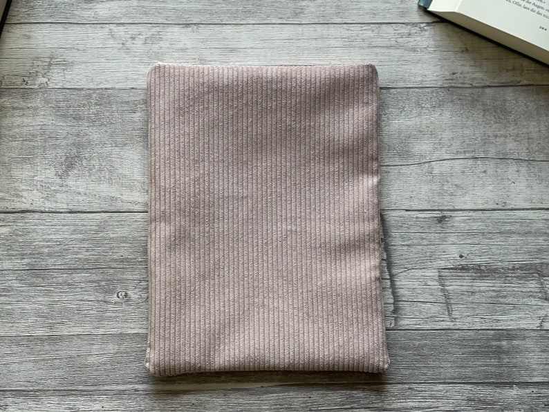 Couverture de livre en velours côtelé lecture agréable Sac de livre de couverture de livre Booksleeve Étui pour iPad Journal Planner Tablet Notebook Rosa