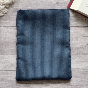 Cord Buchhülle cozy reading Booksleeve Buchumschlag Buchtasche Hülle für iPad Journal Planer Tablet Notizbuch Blau