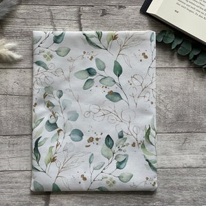 Eukalyptus Buchhülle Buchtasche Booksleeve Buchumschlag Hülle für iPad Journal Planer Tablet Weiß