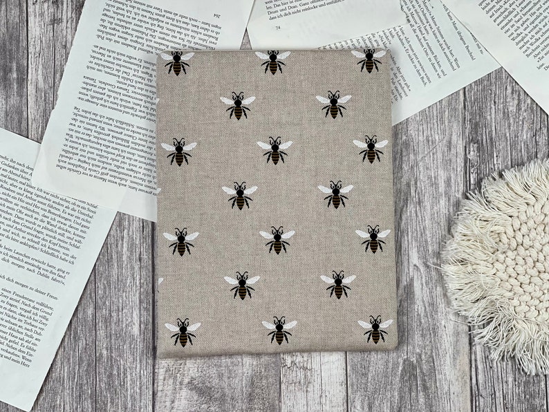 Biene Bienen Gänseblümchen Buchhülle Booksleeve Buchumschlag iPad Journal Planer Tablet Hülle Notizbuch Bild 6