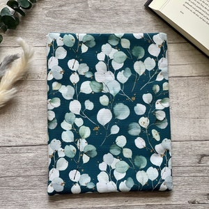 Eukalyptus Buchtasche Buchhülle Booksleeve Buchumschlag iPad Journal Planer Tablet Hülle Notizbuch Petrol