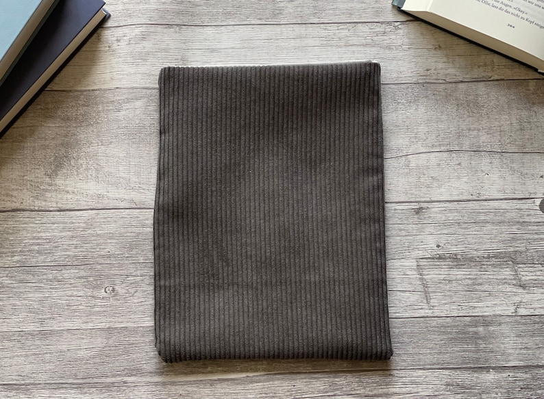 Corduroy book cover cozy reading Booksleeve book cover book bag Case for iPad Journal Planner Tablet Notebook Grau