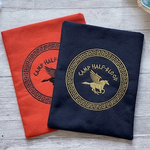 Camp Halfblood | Percy Jackson | Embroidered book cover | Book bag booksleeve book cover case iPad tablet | Poseidon | Zeus | Pegasus