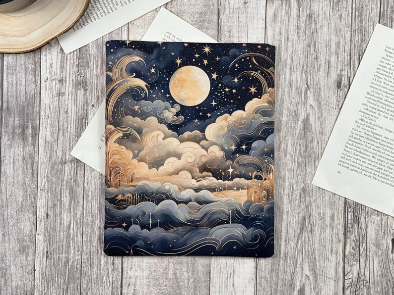 Celestial Astro Aquarell Buchhülle Buchtasche Booksleeve Buchumschlag Hülle für iPad Journal Planer Tablet Bild 7