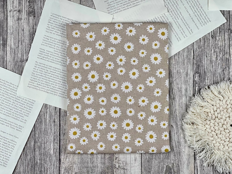 Biene Bienen Gänseblümchen Buchhülle Booksleeve Buchumschlag iPad Journal Planer Tablet Hülle Notizbuch Gänseblümchen 2