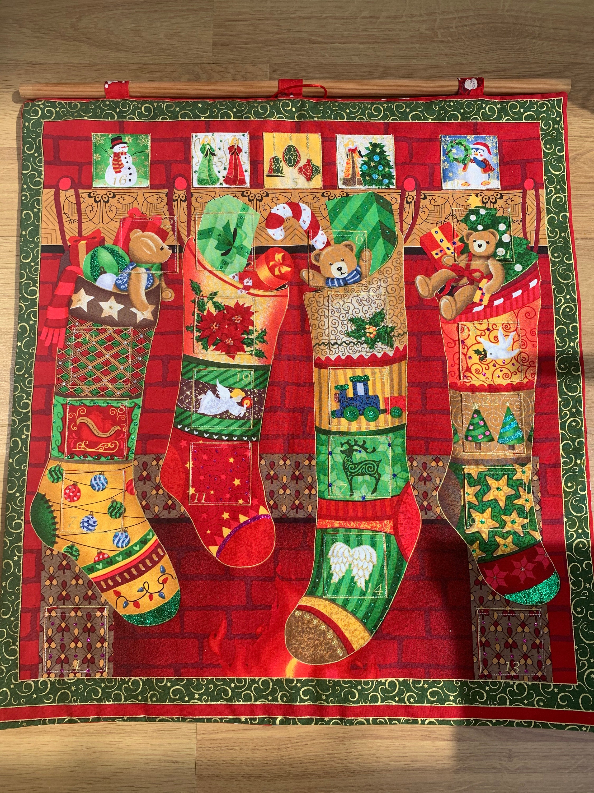 Fill Your Own Christmas Advent Calendar Panel Stockings Etsy