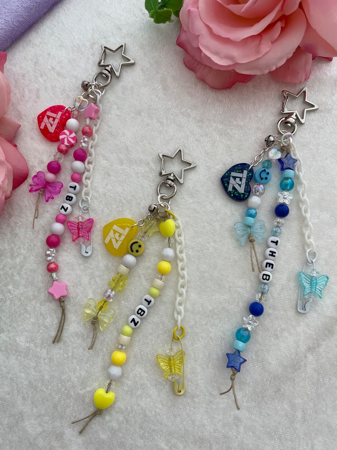 Kpop 3rd Gen Boy Group Beaded Fandom Layered Keychain - Etsy