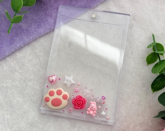 Kpop Photocard PC Holder Magnetic Frame | Pink Kitty Paw