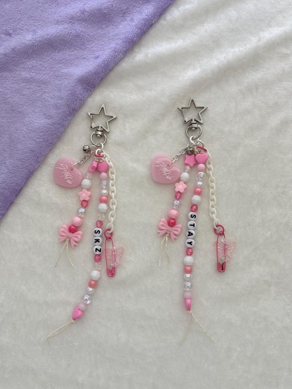 【VVV】Teen Pink Beaded Heart Toggle Necklace▲STRAYKIDS着用 Kpop Stray Kids SKZ Stay Beaded Fandom Layered Keychain - Etsy