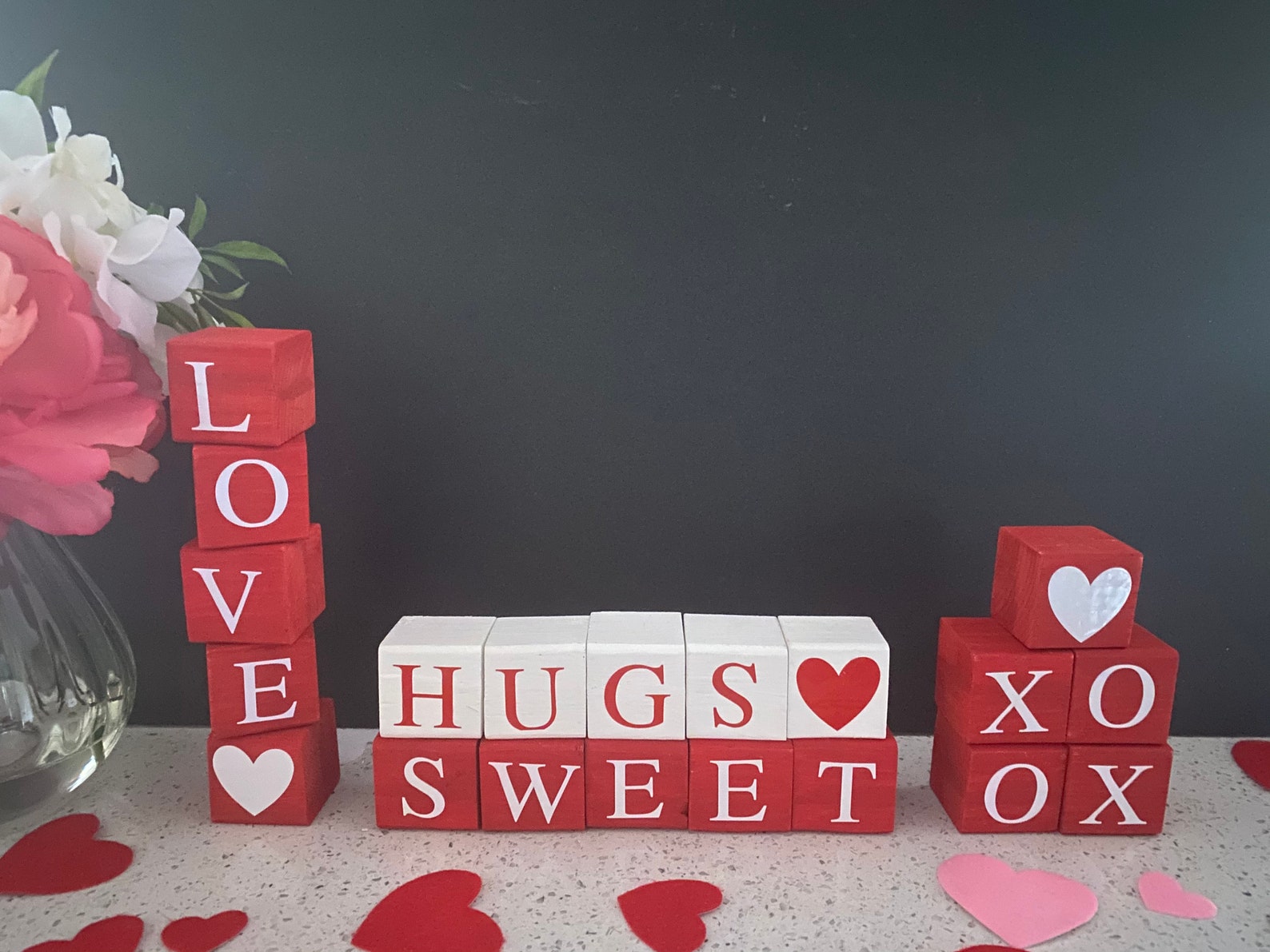 Valentines Day Decor Personalized Wood Block Valentine Etsy